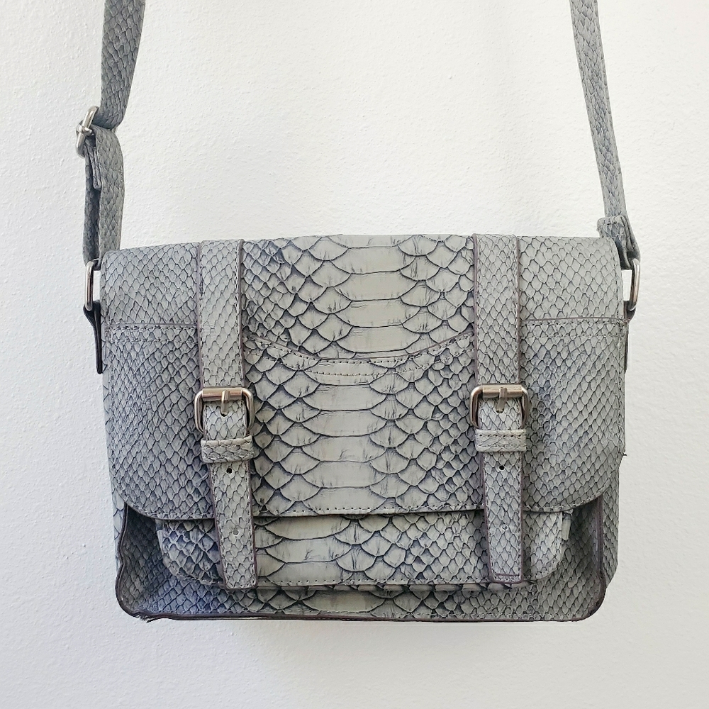 Mossimo Python Snake Pattern Crossbody Buckle Bag